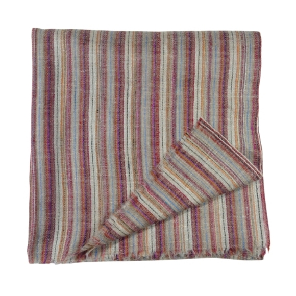 Cashmere Long Scarf Shawl Unisex Stripes Multicolor
